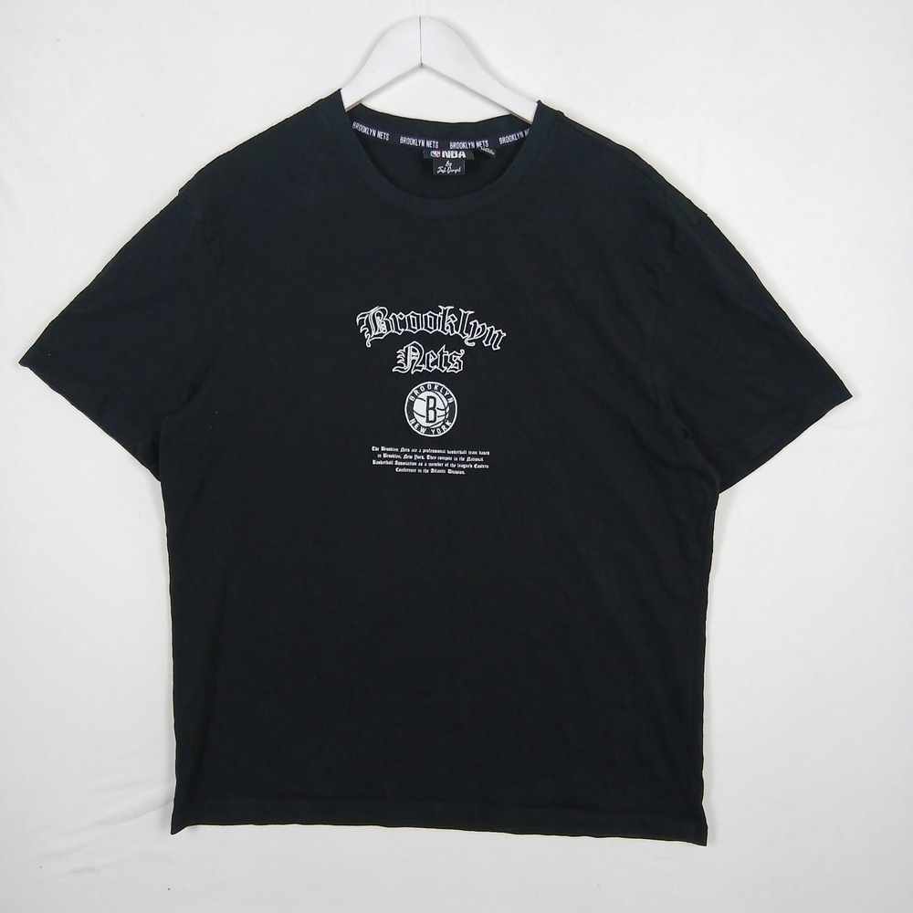 NBA Brooklyn Nets Josh Denzel Graphic T-Shirt Mens Large Black Short Sleeve Tee